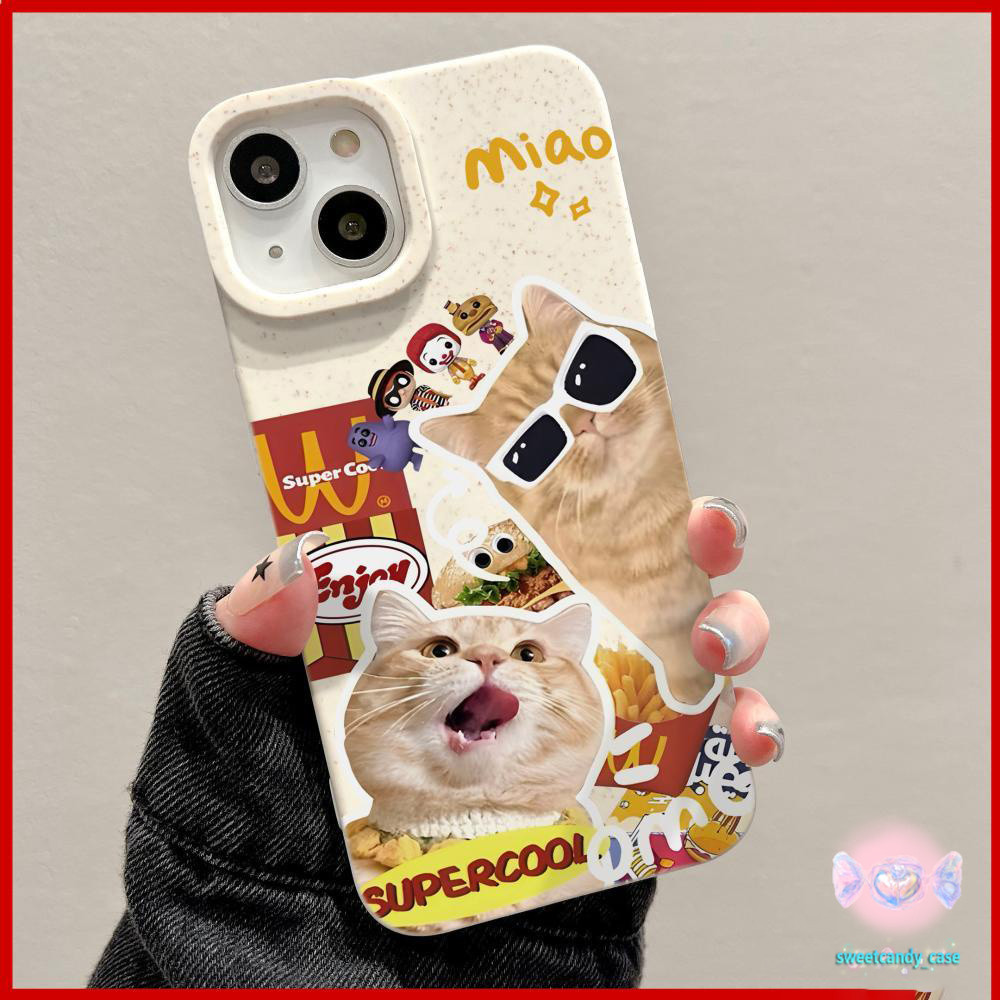 McDonald'sลูกแมวเคสโทรศัพท์ใช้งานร่วมกับโทรศัพท์14 7 8 11 12 13 Pro Max 7 8 15 14 plus X XR XS SE 2020 12 13 MINI cover