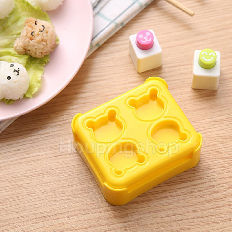 แม่พิมพ์ข้าวปั้น รูปการ์ตูนหมีน่ารัก ขนาดเล็ก DIY สําหรับทําซูชิ เบนโตะ เบเกอรี่