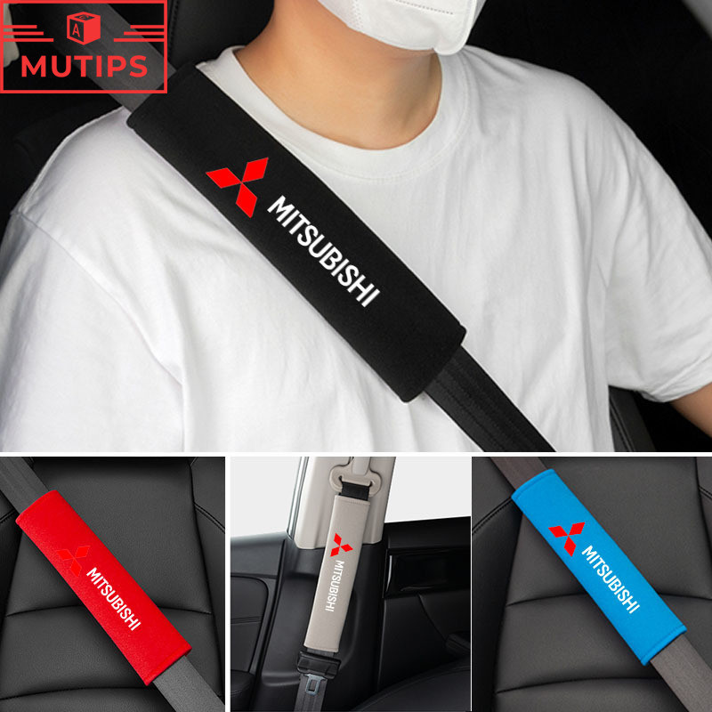 Mitsubishi 2 ชิ้น / เซต เข็มขัดนิรภัยสำหรับรถยนต์ สายรัดไหล่รถยนต์ เบาะรองนั่งรถเข็มขัด Xpander Cross Triton Grandis Attrage Mirage Outlander Pajero Sport ASX
