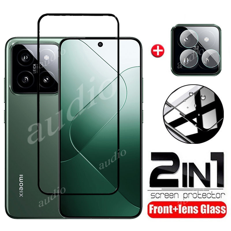 2in1 ฟิล์มกระจกนิรภัยกันรอยหน้าจอ เลนส์กล้อง HD นิ่ม สําหรับ Xiaomi 14 5G 2024 Xiaomi Mi 14 Mi14 Xia