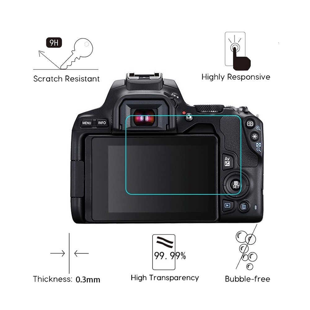 2pcs สำหรับ Canon EOS 200D II EOS RP 2.5D 9H 0.3มม. กระจกนิรภัยป้องกันหน้าจอกล้อง LCD Anti-Scratch ฟิล์ม