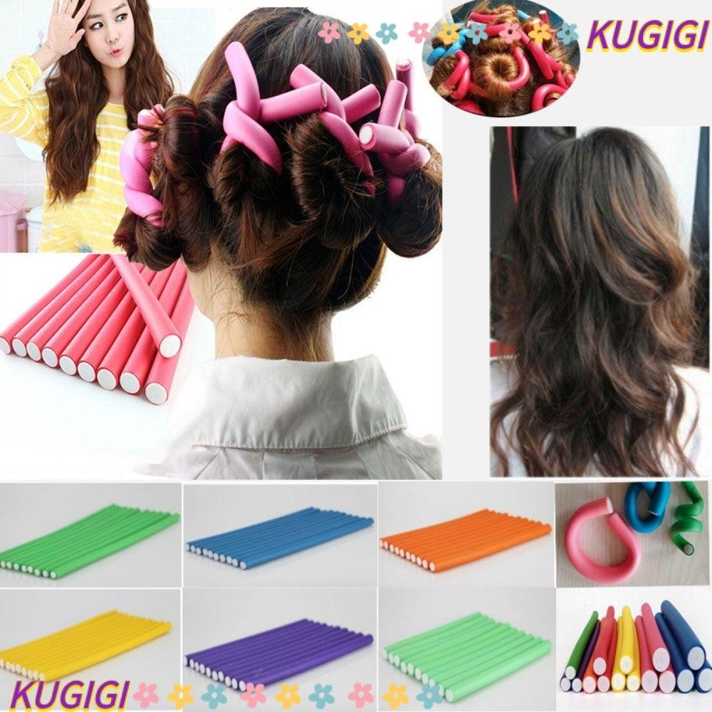 Kugigi 6 ชิ้น / ล็อต ก้านดัดผม ไม่ใช้ความร้อน งอ งอ ทําผม ฟองน้ํานุ่ม บิด เครื่องมือม้วนผม