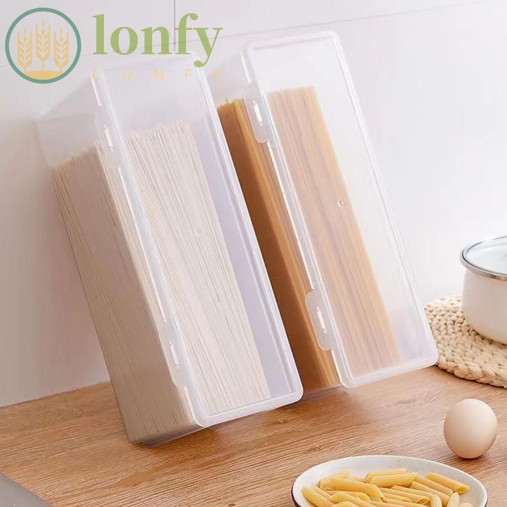 Lonfy กล่องเก็บเส้นก๋วยเตี๋ยว พลาสติก ความจุขนาดใหญ่ ทนทาน ใช้ง่าย พร้อมฝาปิด สําหรับบ้าน ห้องครัว ตู้เย็น 2 ชิ้น