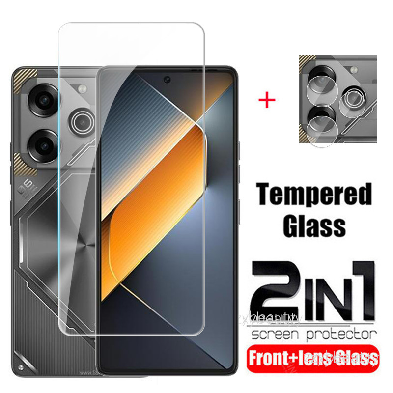 Tecno Pova 6 5 Pro Neo 4G 5G 2024 ป้องกันหน้าจอ 2in1 คลุมทั้งหมดกระจกนิรภัยใสสําหรับ Pova6 Neo 6Neo 