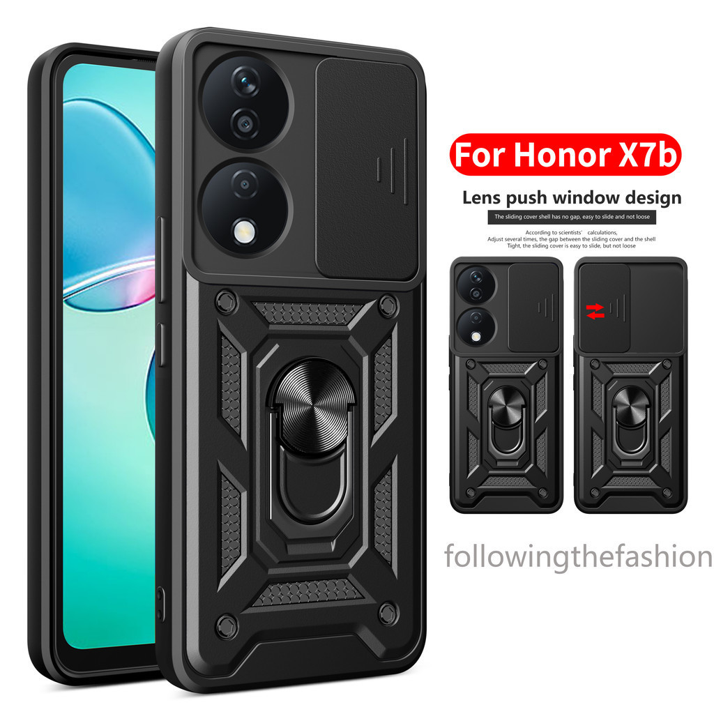 เคสโทรศัพท์มือถือ ป้องกันกระแทก พร้อมแหวนขาตั้งแม่เหล็ก สําหรับ Honor X7b 4G