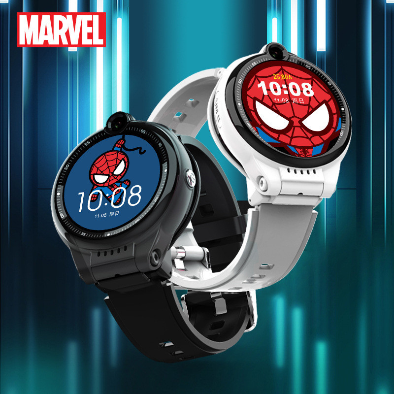 [พร้อมส่ง] Disney ของแท้ นาฬิกาข้อมือ สมาร์ทโฟน ลายสไปเดอร์แมน Marvel Co-Branded 4G หมุนได้ สําหรับเด็กผู้ชาย