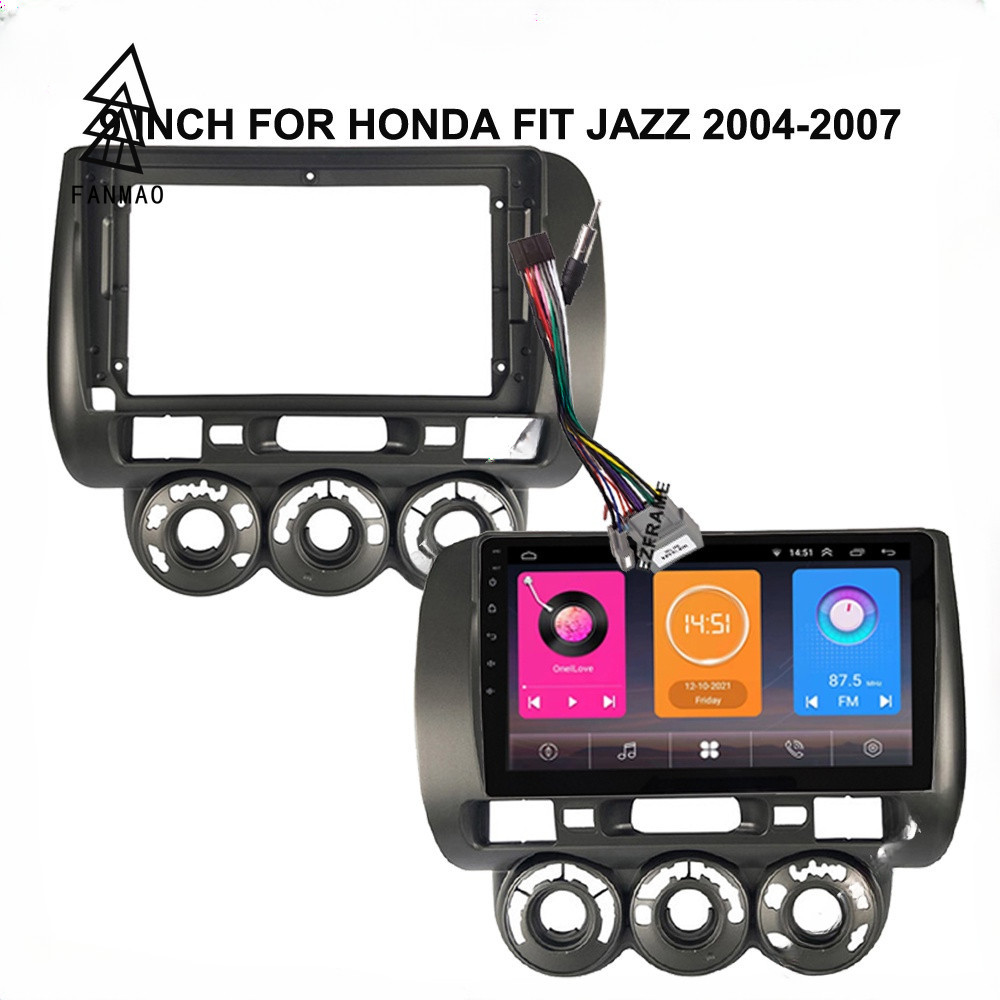 Fanmao LCA กรอบครอบเครื่องเล่น MP5 วิทยุ 2Din 9 นิ้ว สําหรับ HONDA Fit Jazz 2004-2007 Android