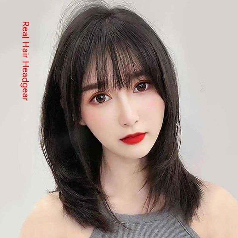 วิกผมบ๊อบ ผ้าไหม 100% 35 ซม. และ 40 ซม. ระบายอากาศ สีดํา และสีน้ําตาล