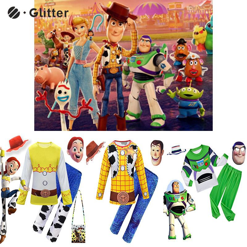 ชุดคอสเพลย์ การ์ตูนดิสนีย์ Toy Story Woody Buzz Lightyear สําหรับเด็กผู้ชาย และเด็กผู้หญิง