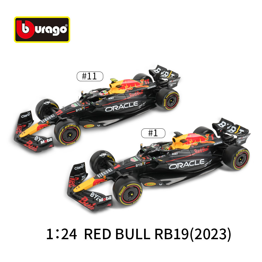 Bburago 1:24 Red Bull 2023 RB19 รถแข่งของเล่นสําหรับเด็ก #1 โมเดลรถยนต์ Max Verstappen F1 Formula แบบโลหะผสม