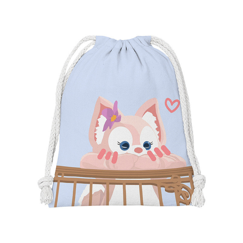 Lingna Belle Drawstring Bag Drawstring Lipstick Bag Cartoon Small Cloth Bag Student Sundries Storage Bag Cosmetic Bag Portable Toiletry Bag ราคา ถูกที่สุด ดีลบีเคเค แกลเลอรีภาพที่ 5