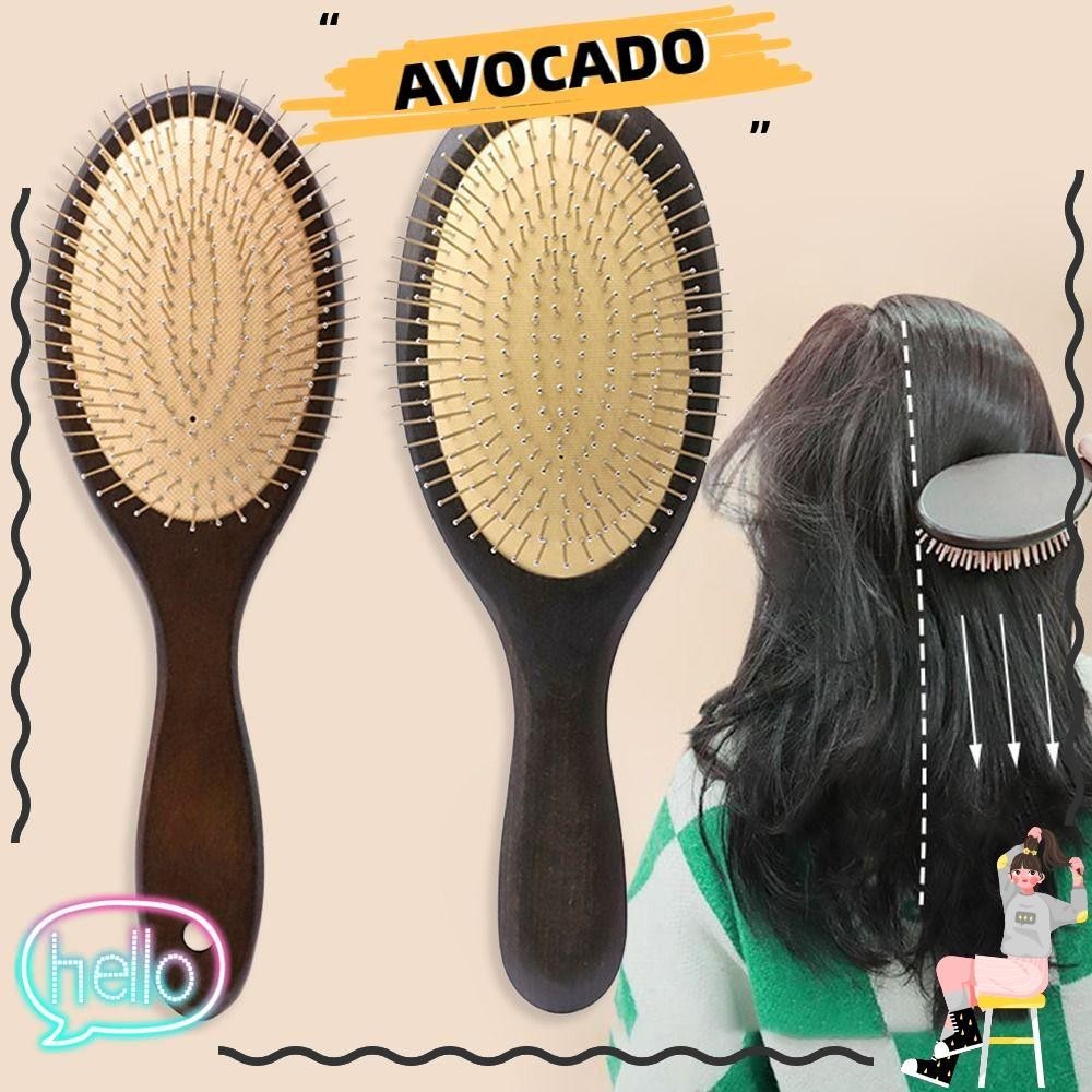 Avocarr แปรงหวีผมเหล็ก พร้อมเข็มเหล็ก สําหรับนวดหนังศีรษะ