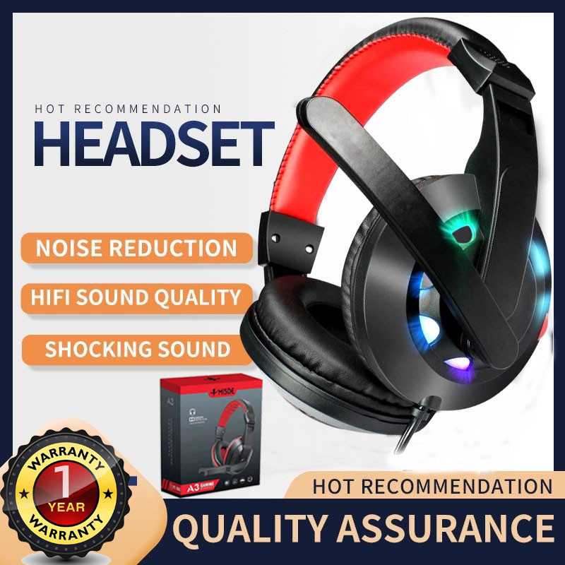 [COD]หูฟังคอม Gaming Headset หูฟังเกมมิ่ง ปรับระดับเสียงหูฟังคอมพิวเตอร์ด้วยไมค์ Headphone Stereo ประกันศูนย์ 1 ปี