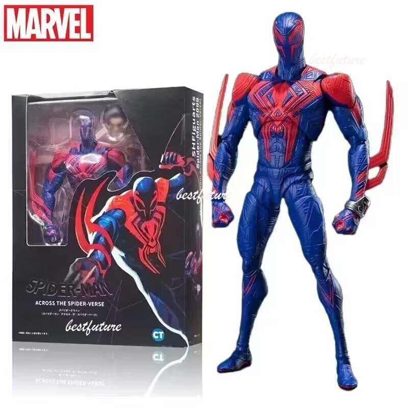 Shf โมเดลตุ๊กตาฟิกเกอร์ Spider Man Across The Spider Verse Spiderman 2099 Shf Miguel O'Hara Articula