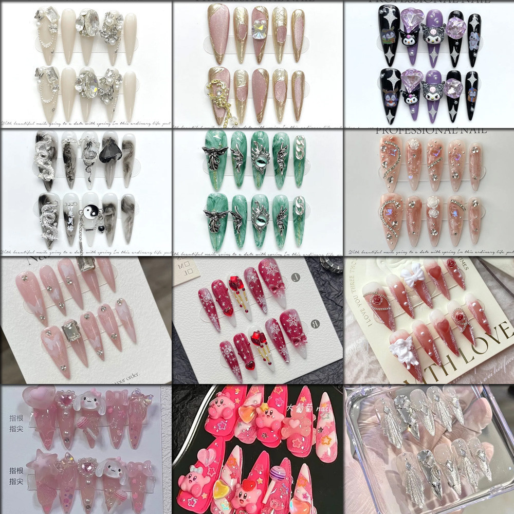 เล็บปลอม รูปดอกคามิเลีย อัลมอนด์ ขนมปัง 100% ใช้ซ้ําได้ ถอดออกได้ สําหรับตกแต่งเล็บ