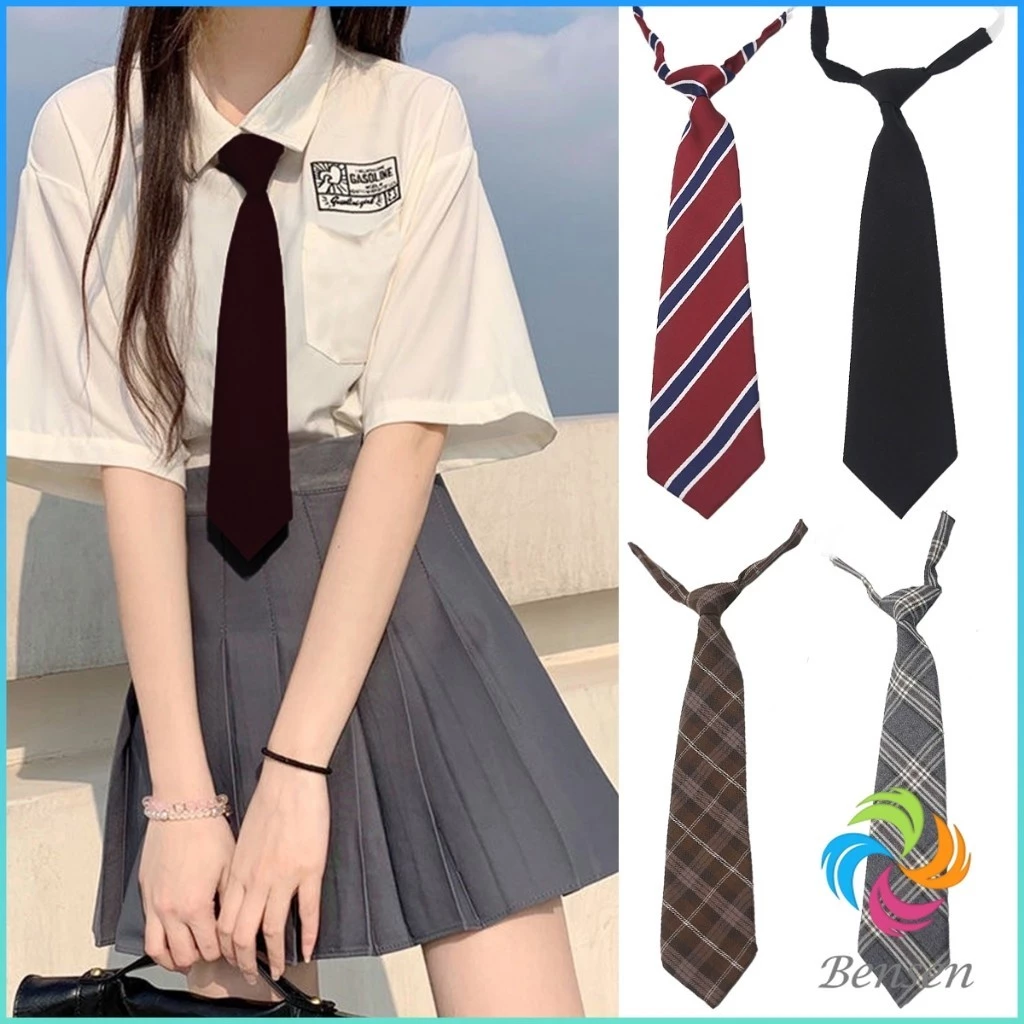 Bensen เนคไทแฟชั่นสำเร็จรูป โบว์นักเรียนญี่ปุ่น JK ปรับขนาดได้ necktie