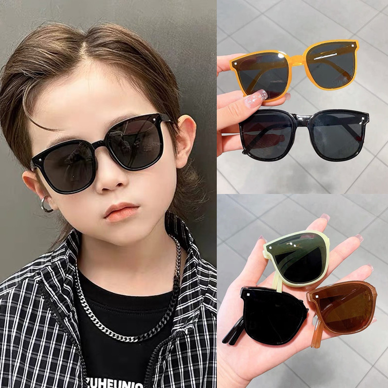 แว่นตากันแดด ป้องกันรังสียูวี ทรงสี่เหลี่ยม หลากสี สไตล์เกาหลี แฟชั่นสําหรับเด็กผู้ชาย และเด็กผู้หญิง