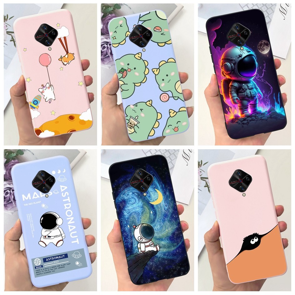 เคสโทรศัพท์มือถือ ซิลิโคน กันกระแทก ลายการ์ตูนไดโนเสาร์นักบินอวกาศน่ารัก สําหรับ Vivo 1920 S1 Pro S1 Pro X50 Lite Y9s