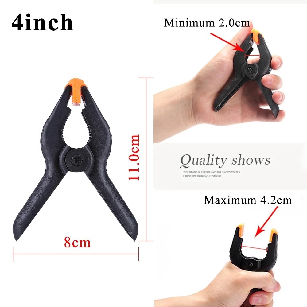 1pcs 4inch Spring Clamp Heavy Duty Plastic Clip for Background Photo Studio and Any More