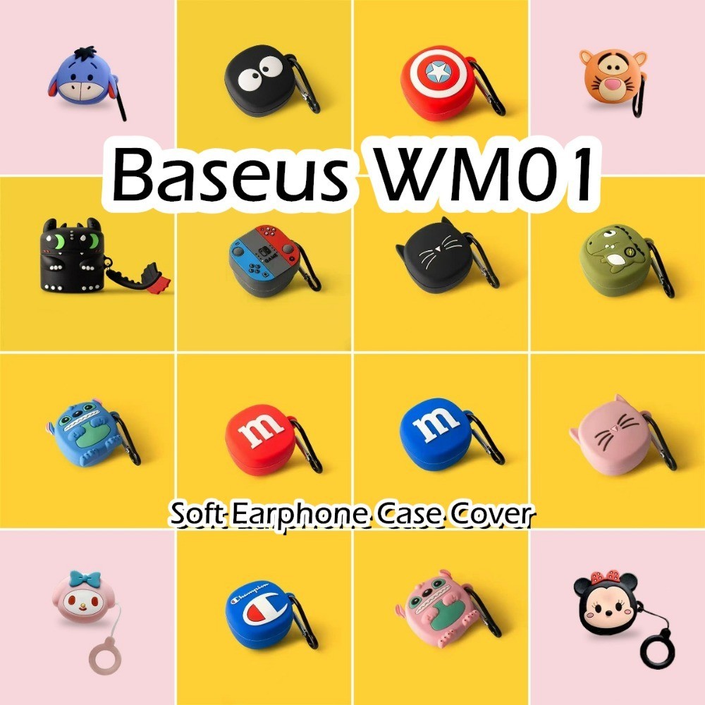 พร้อมส่ง! สําหรับ Baseus WM01 เคส น่ารัก สามมิติ รูปร่าง ซิลิโคนนุ่ม เคสหูฟัง ปลอกหุ้ม NO.2