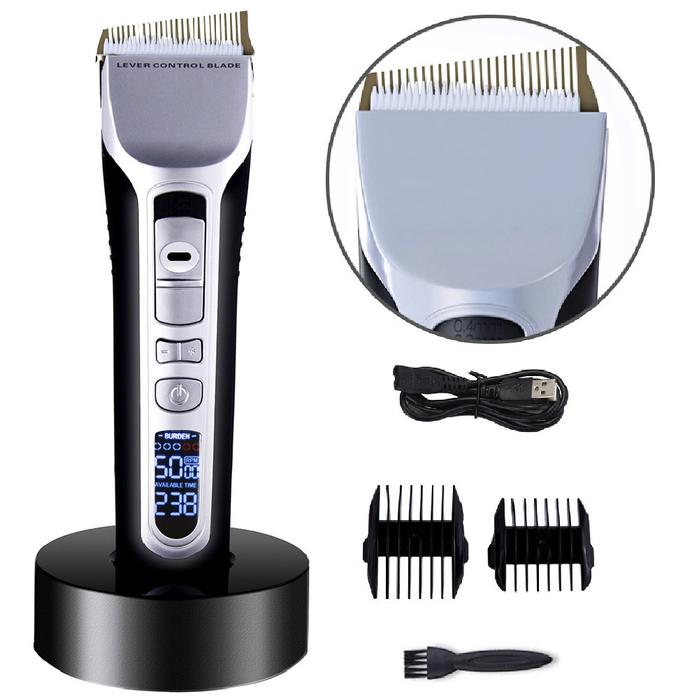 รายละเอียดสินค้า เครื่องเล็มขนใบมีดเคลื่อนย้ายสําหรับผู้ชาย, ปัตตาเลี่ยนรูปเดียว, จอแสดงผล จอแอลซีดี แบบชาร์จ ยูเอสบี, เครื่องตัดตัดผม, ซาลอน ราคา ถูกที่สุด ดีลบีเคเค