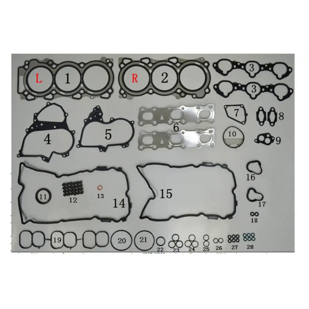 เครื่องยนต์เต็มฝาสูบปะเก็นชุดสําหรับNissan INFINITI 350Z G35 TEANA Q50 Q70 EX35 FX35 VQ35HR 3.5L V6 