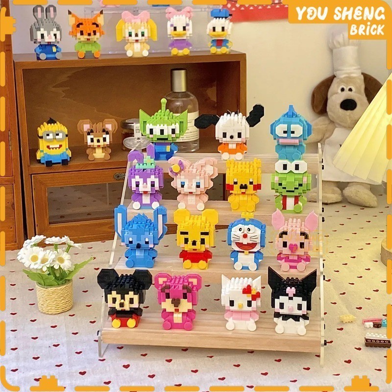 ของเล่นบล็อกตัวต่อ รูปการ์ตูนปิกาจู Spongebob Doraemon Winnie The Pooh ขนาดเล็ก เพื่อการเรียนรู้ สําหรับเด็กนักเรียนผู้ชาย และเด็กผู้หญิง