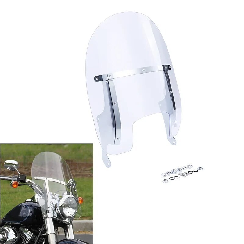 TC Motorcycle Clear 19" Windscreen Windshield For Harley Fat Boy FLFB FLFBS 2018-2022