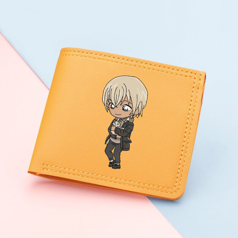 【SY1】กระเป๋าสตางค์ ใบสั้น พิมพ์ลายการ์ตูนโคนัน อเนกประสงค์ ใส่บัตรได้หลายช่อง สําหรับนักเรียน