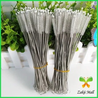 Zakii Mall แปรงล้างหลอดดูด จุกนม ขนไนล่อน ไม่ทำให้เป็นรอย Stainless steel soft straw straw brush