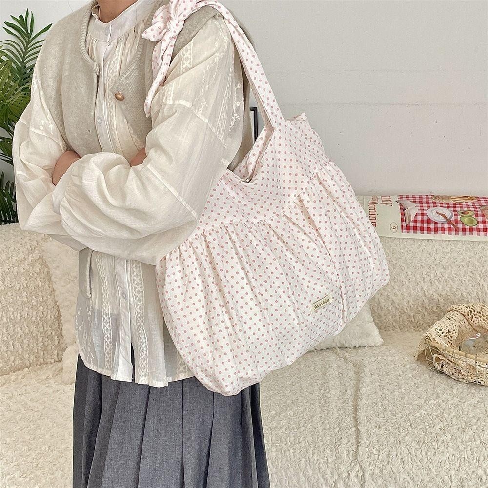 Eniang815 Tote Bag, กระเป๋าสะพายปักหวาน, กระเป๋าถือพิมพ์ลายลําลอง