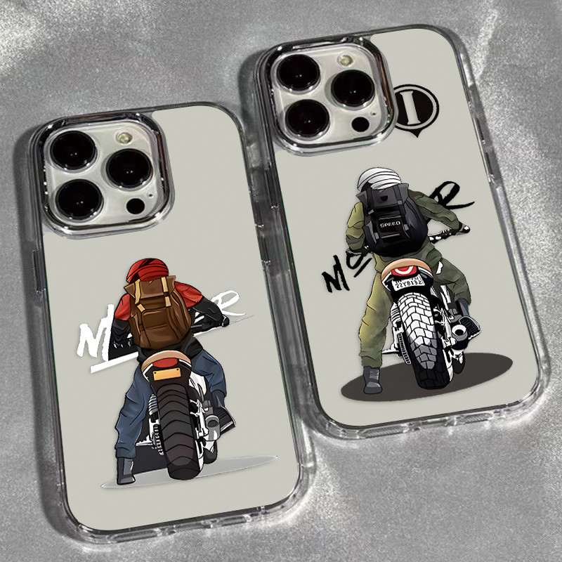 คนขี่มอเตอร์ไซค์ 02 เคสโทรศัพท์ เปลือกใส สำหรับไอโฟน11 For iPhone 11 12 13 14 15 16Pro MAX X XS XR XS 6 7 8Plus SE2020