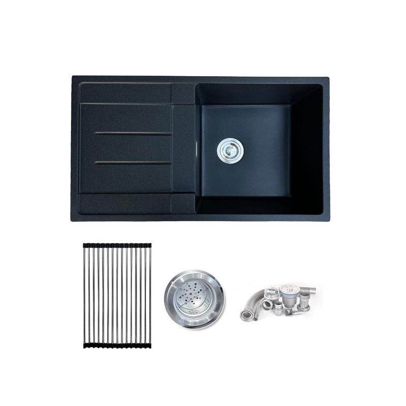 KITCHEN STUDIO ซิงค์แกรนิตฝัง 1 หลุมพักซ้าย KSSG-8650-1BL