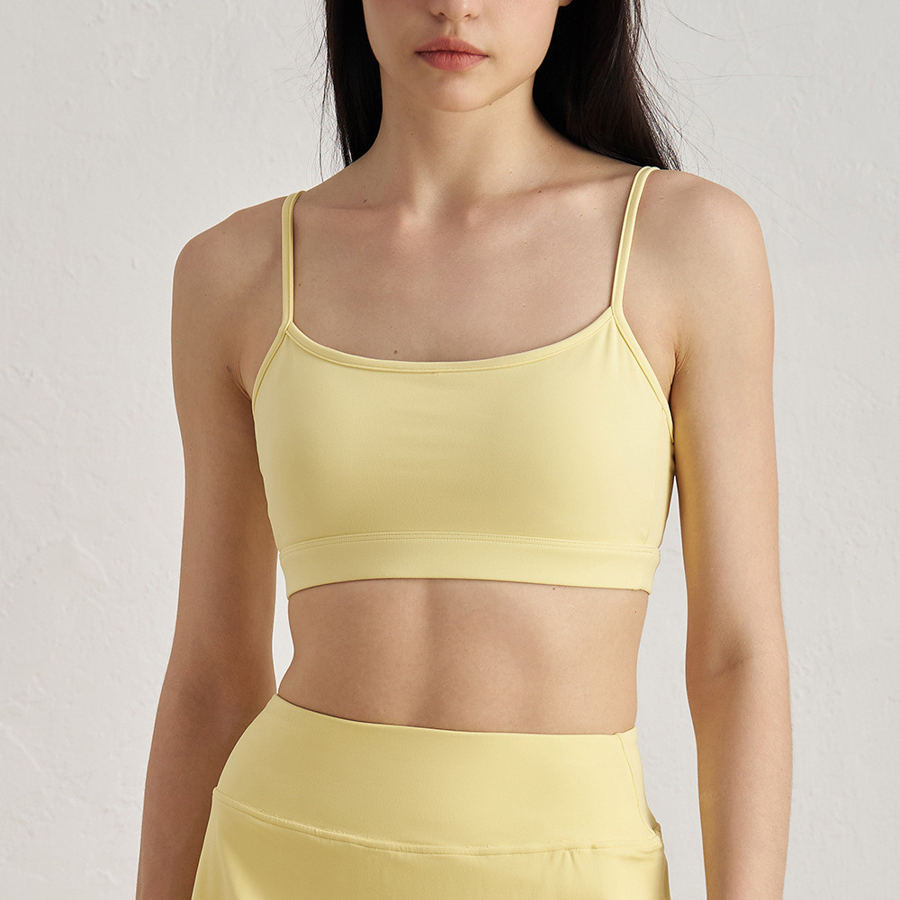Yoga Sports Bra Spaghetti Straps Moisture-wicking ราคา ถูกที่สุด ดีลบีเคเค แกลเลอรีภาพที่ 3