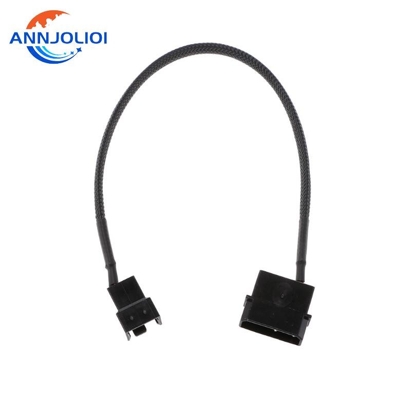 N 4-Pin Molex Male to 3-Pin 4-Pin PWM Male Sleeved Fan Extension Adapter Cable