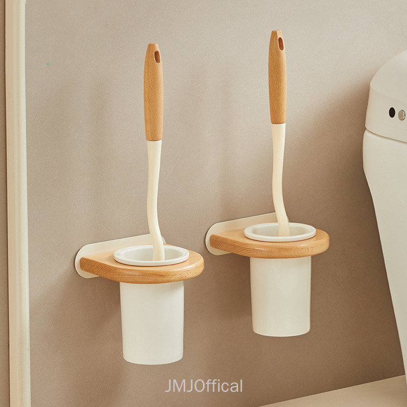 แปรงขัดห้องน้ําแบบครีมชั้นวางส้วมติดผนังแปรงทําความสะอาดห้องน้ําแบบมีรูพรุน