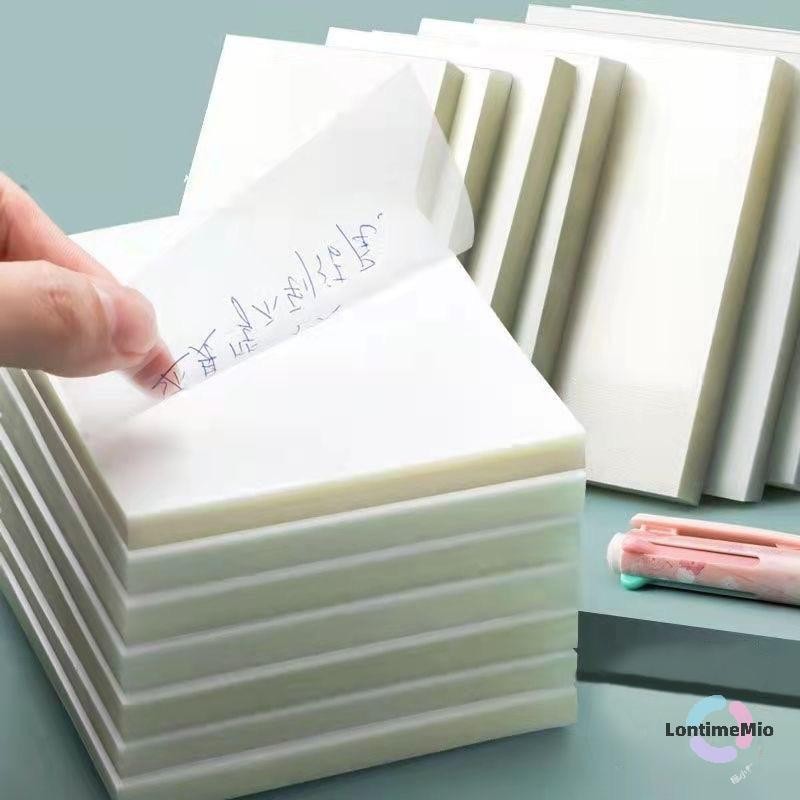 Lontimemio] 50Sheets Creative PET Transparent Sticky Notes มุมมองกันน้ํา Sticky Notes เครื่องเขียนนักเรียนโรงเรียนอุปกรณ์สํานักงานใหม่