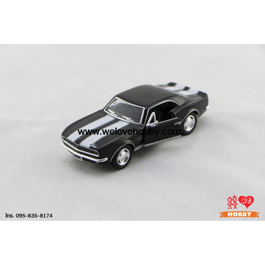 โมเดลรถ 1967 Chevrolet Chevy Camaro Z-28 สีดำ มีแถบลายซิ่ง Scale 1:37