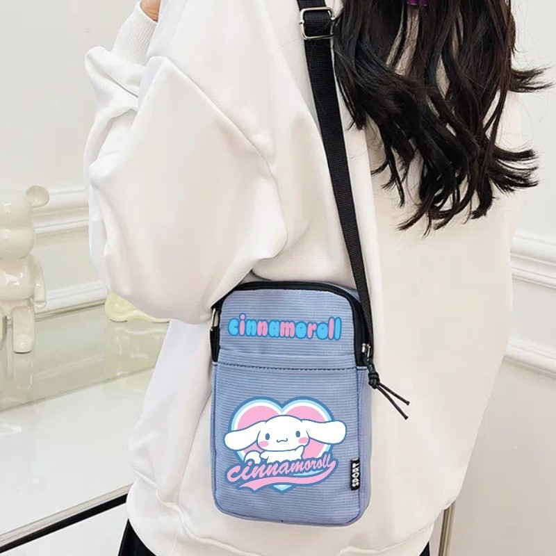 กระเป๋าสะพายไหล่ ลายการ์ตูน Cinnamoroll แบบพกพา อเนกประสงค์ คุณภาพสูง เหมาะกับของขวัญวันเกิด สําหรับเด็ก