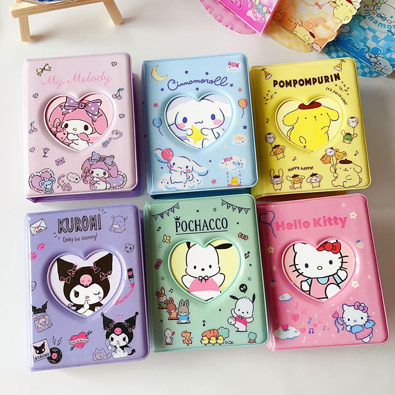 Sanrio สมุดอัลบั้มรูปภาพ ลาย Hello Kitty Kuromi Cinnamoroll Kpop Idol ขนาดเล็ก 3 นิ้ว