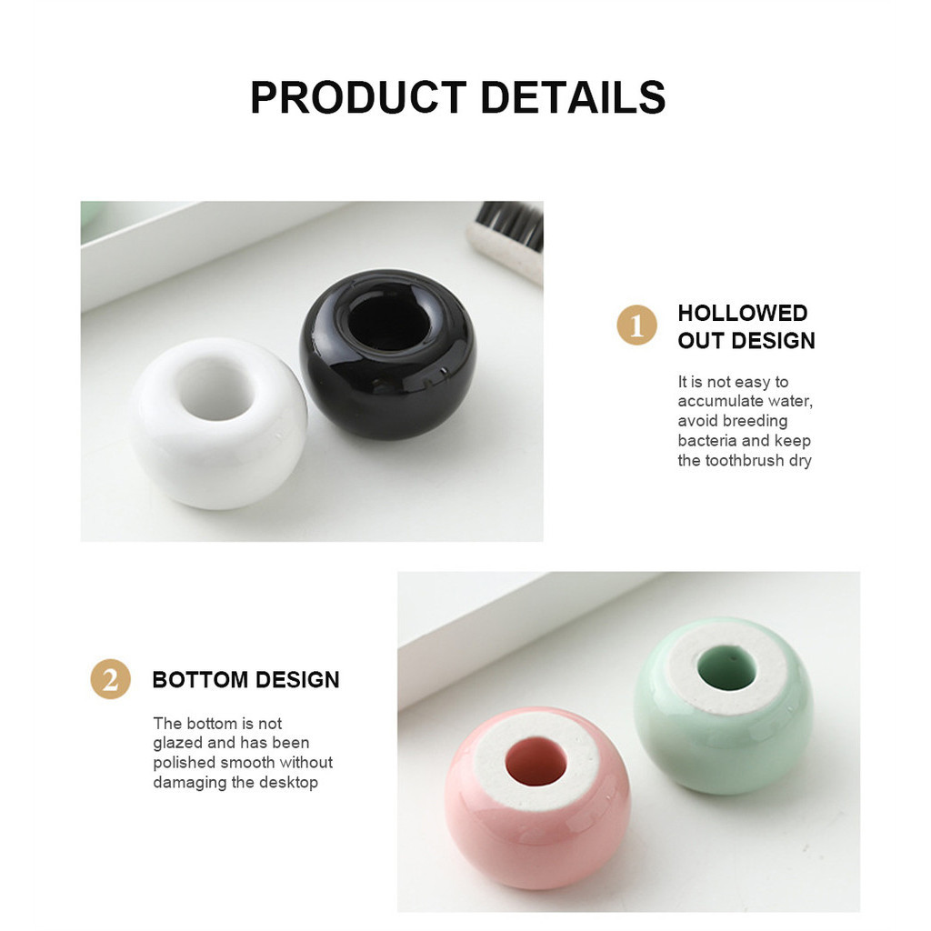 ที่วางแปรงสีฟันเซรามิกแบบพกพา ที่ใส่ยาสีฟันอเนกประสงค์ กล่องจัดระเบียบขนาดเล็ก อุปกรณ์ห้องน้ำ จัดส่งรวดเร็ว - รูปที่ 7