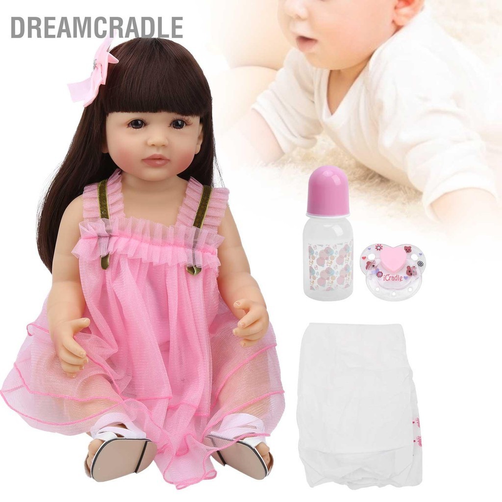 DreamCradle ซอฟท์ไวนิลซิลิโคนตุ๊กตาเด็กเหมือนจริงกันน้ำจำลองตุ๊กตาสาวเด็กของขวัญ55เซนติเมตร