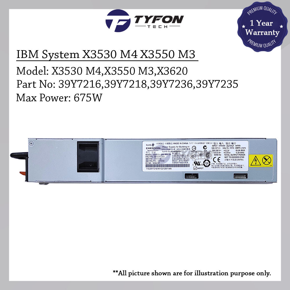 ระบบ IBM X3650 M3 X3530 M4 X3550 M3 X3690 X5 แหล่งจ่ายไฟ PSU 675W 7001578-J000 39Y7216 39Y7218 39Y72