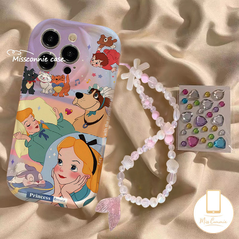 เคสโทรศัพท์มือถือ ลายการ์ตูนเจ้าหญิงดิสนีย์ พร้อมสายคล้องมือ สําหรับ Samsung A05s A04s A05 A24 A52s A14 A51 A12 A13 A50s A02s A23 A04E A34 A10s A54 A53 A21s A30 A52 A30s A11 A04 A03s A32 A20s A31