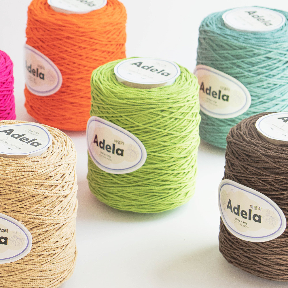 [ADELA] เส้นด้ายผ้าฝ้าย 100% หนา 3.0 มม. 500 กรัม