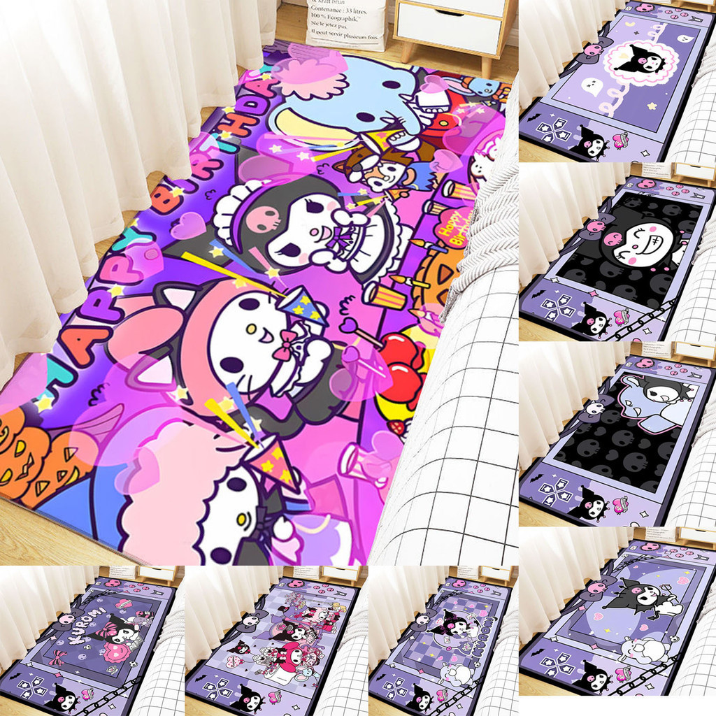 พรมปูพื้น กันลื่น ลายการ์ตูนคุโรมิน่ารัก ขนาด 60x40 ซม. 80x50 ซม. 90x60 ซม. 100x80 ซม. 120x80 ซม. สําหรับห้องนอนเด็ก ห้องนั่งเล่น โซฟา