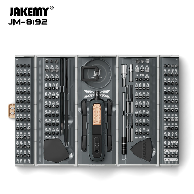 Jakemy JM-8192 180 in 1 ชุดเครื่องมือไขควงแม่เหล็ก CR-V สําหรับซ่อมแซมโทรศัพท์มือถือ แท็บเล็ต คอมพิวเตอร์