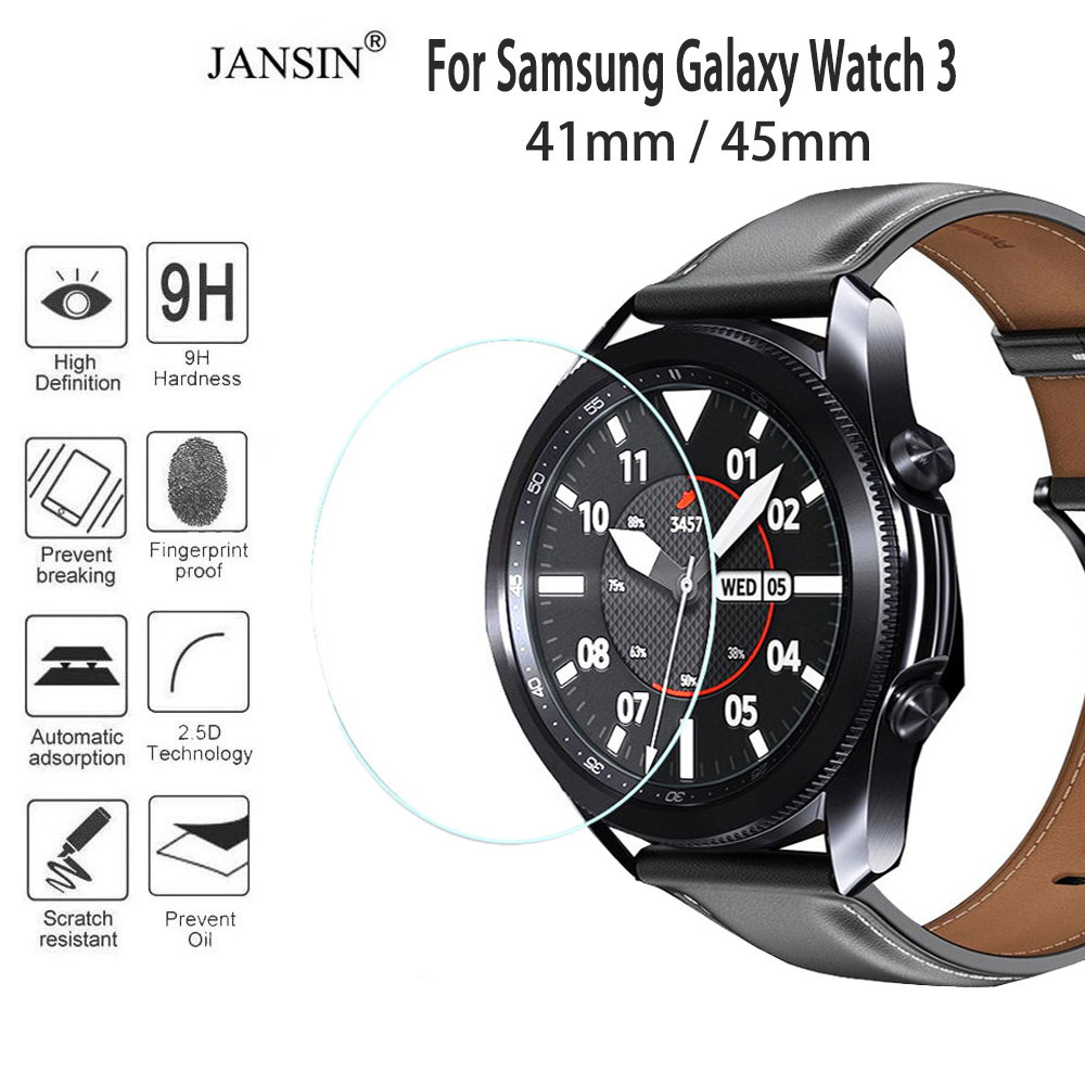 ฟิล์มกระจก Samsung Galaxy Watch 3 41mm 45mm ฟิล์มกระจกนิรภัยกันรอยหน้าจอ สําหรับ galaxy Watch3 41mm 45mm Smart Watch สมาร์ทวอทช์