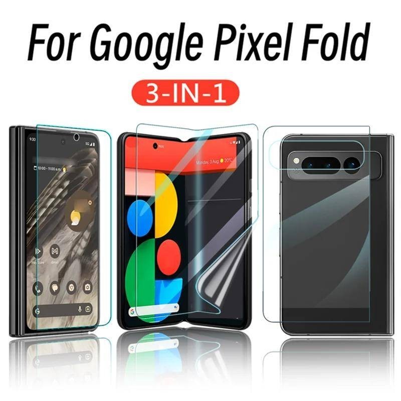 Googlepixelfold ฟิล์มไฮโดรเจลนิ่ม แบบใส กันรอยนิ้วมือ HD 9D สําหรับ Google Pixel Fold 1-2 ชุด