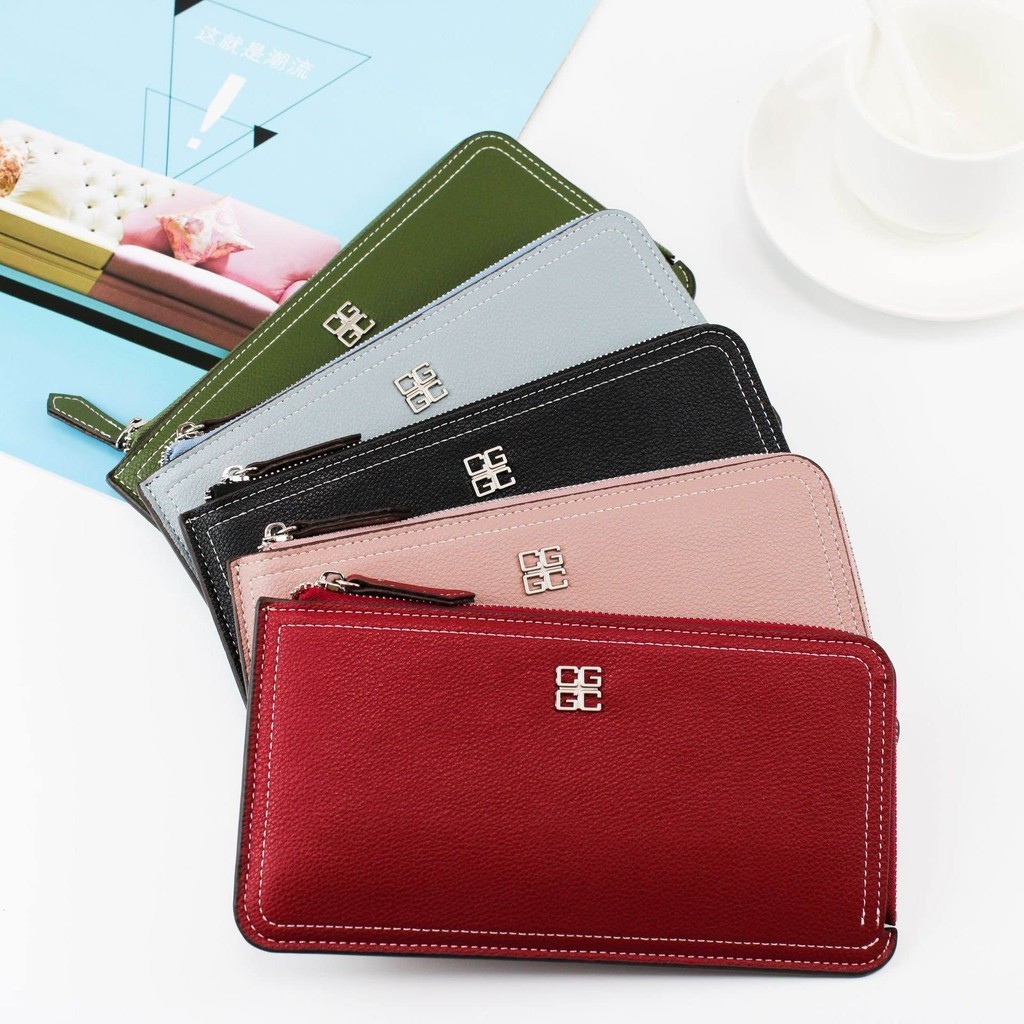 กระเป๋าสตางค์ใบยาวCGGC จุของได้เยอะ มีสายคล้องมือ พกพาง่าย ใส่โทรศัพท์ได้ ใส่บัตรได้12ใบ SJ003